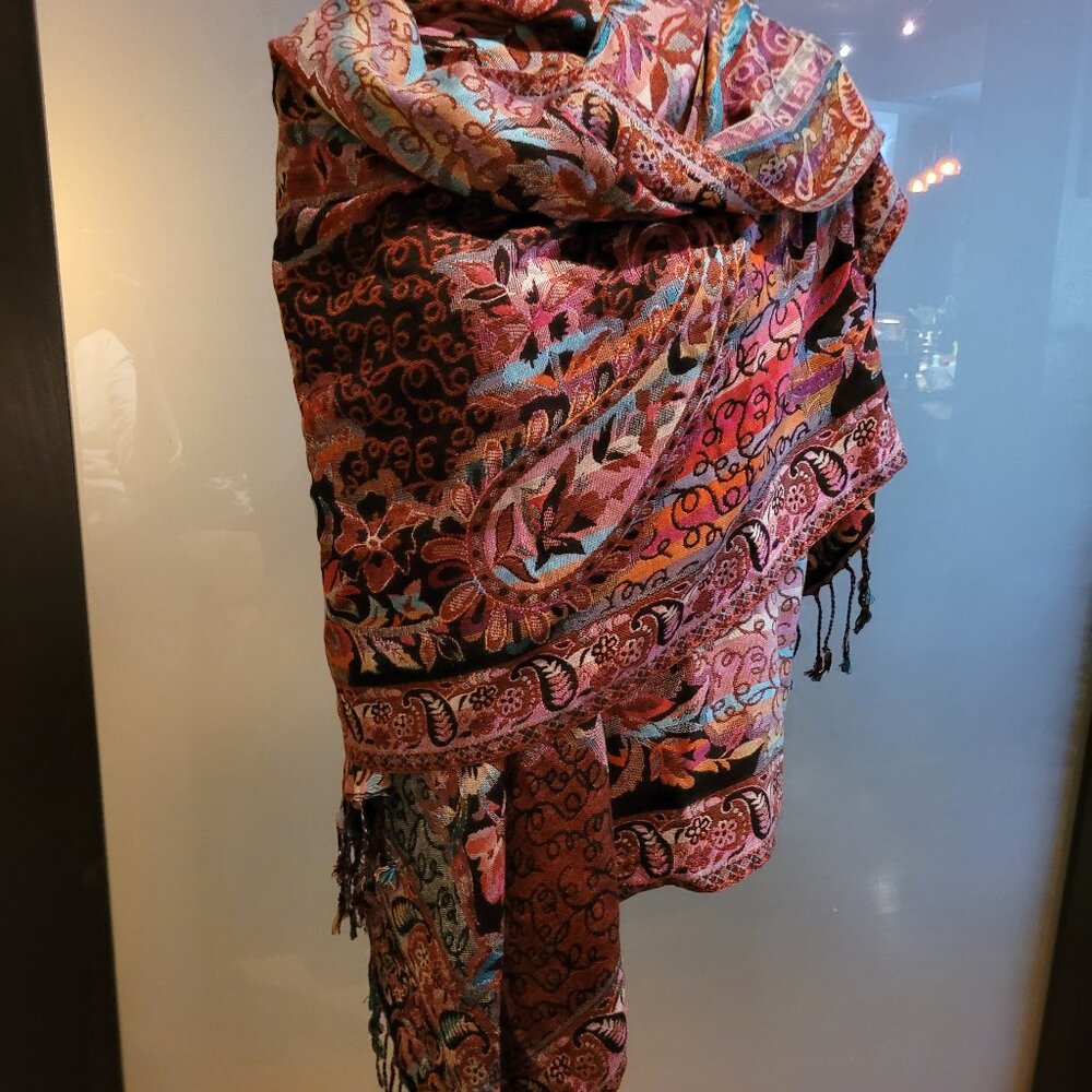 Screen Printed Modal Silk Scarf (VS1003B3)